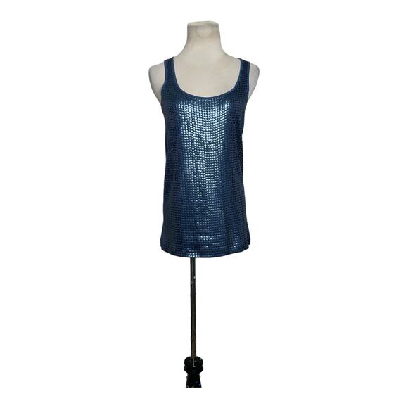 J. Crew blue sequins tank top size XS - Picture 1 of 10